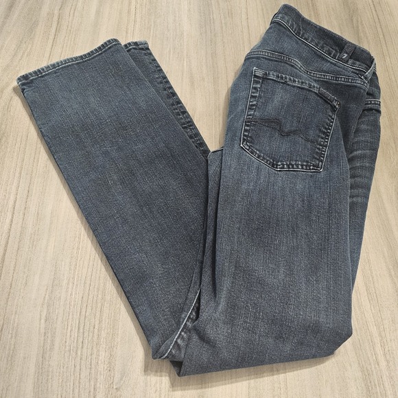 7 For All Mankind Jeans Mens 34x34 Gray Blue Standard Luxe Performance Straight - Picture 1 of 9